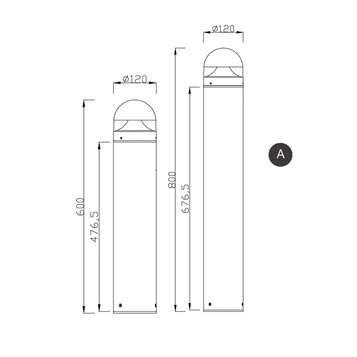 Black Bollard Lights Outdoor